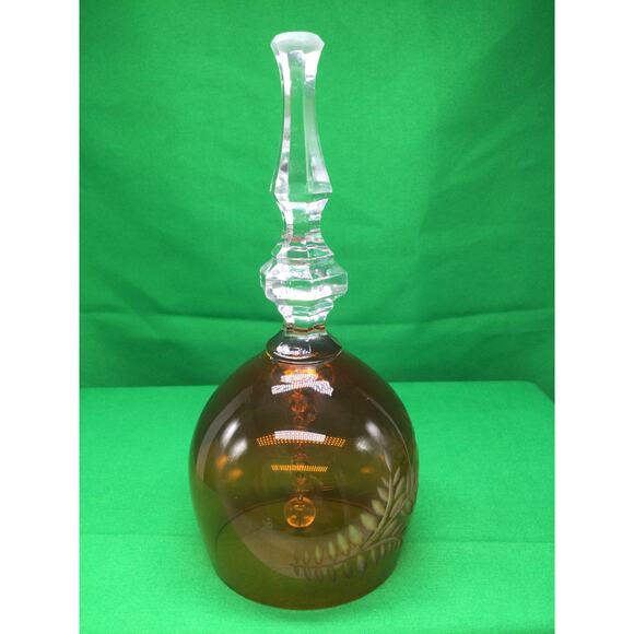 Vintage West Germany Amber Lead Crystal Bell - Picture 5 of 7